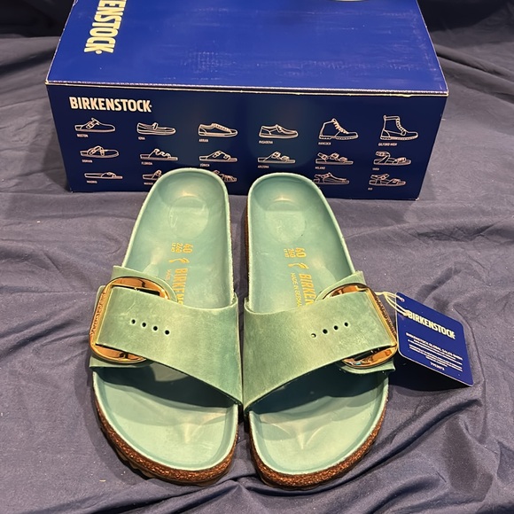 Birkenstock- Madrid Big Buckle, Biscay Bay, 9 women color is brighter in person - Picture 2 of 6